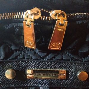 Adrienne Vittadini Black Quilted Backpack